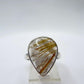 Golden Rutilated Quartz Ring – Pear Shape Rutile Crystal Statement Ring - Size 9