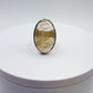 Golden Rutilated Quartz Ring – Oval Rutile Crystal Statement Ring - Size 8
