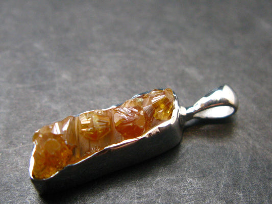 Zincite Zinkite Crystal 925 Silver Pendant From Poland - 0.9" - 2.20 Grams