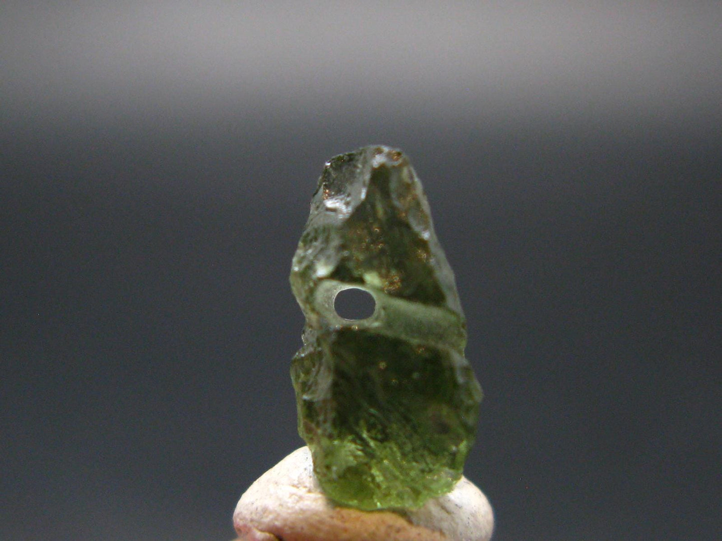 Moldavite Tektite Raw Bead from Czech Republic - 11 mm - 1.55 Carats