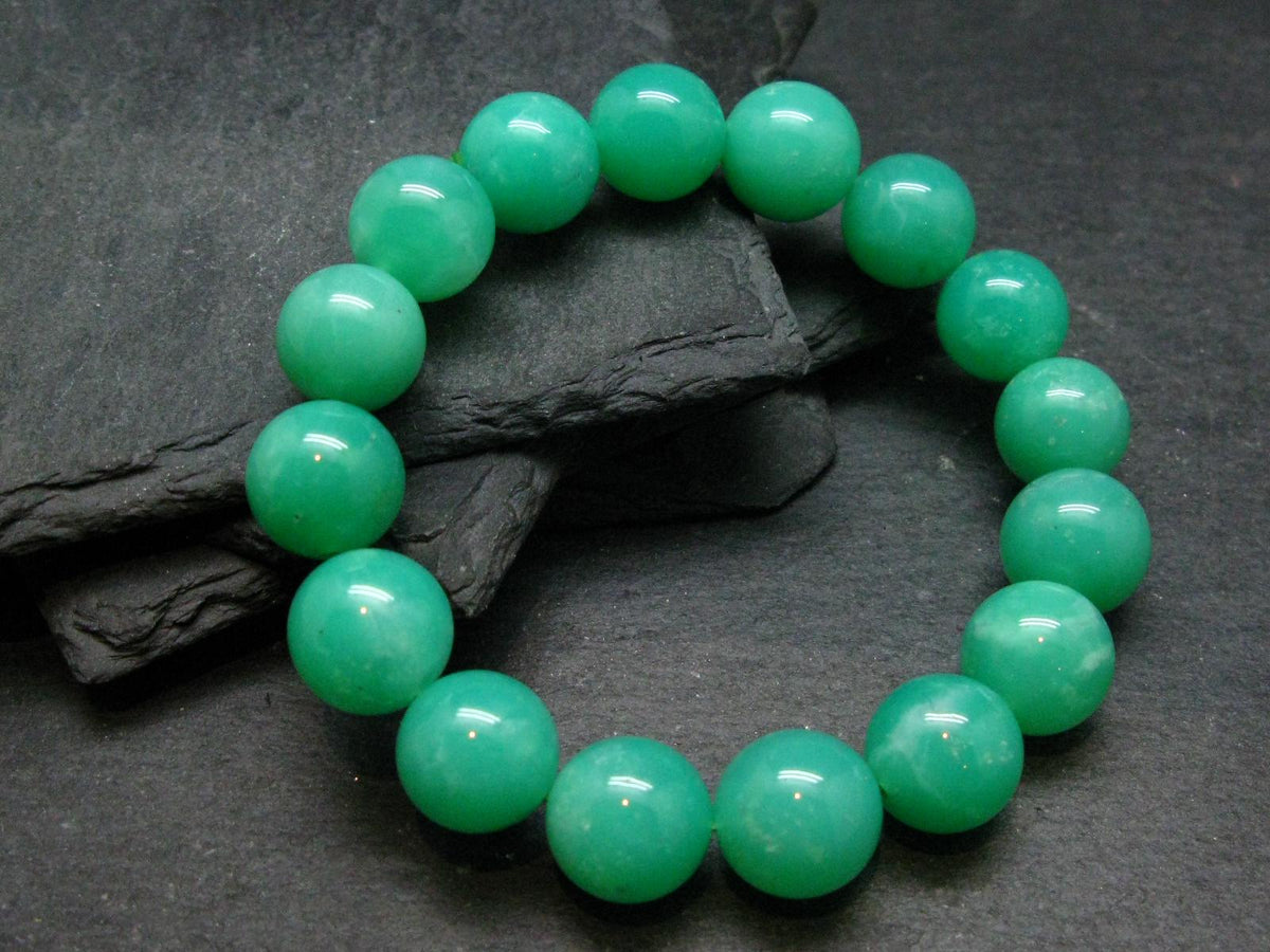 AAA Grade Chrysoprase Genuine Bracelet ~ 7 Inches ~ 13mm Round Beads