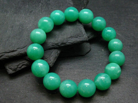 AAA Grade Chrysoprase Genuine Bracelet ~ 7 Inches ~ 13mm Round Beads