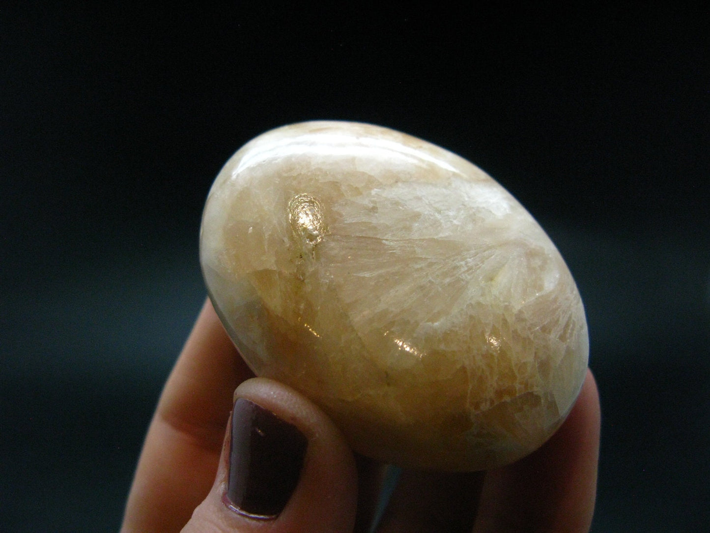 Unique Stilbite Tumbled Stone From India - 2.1"