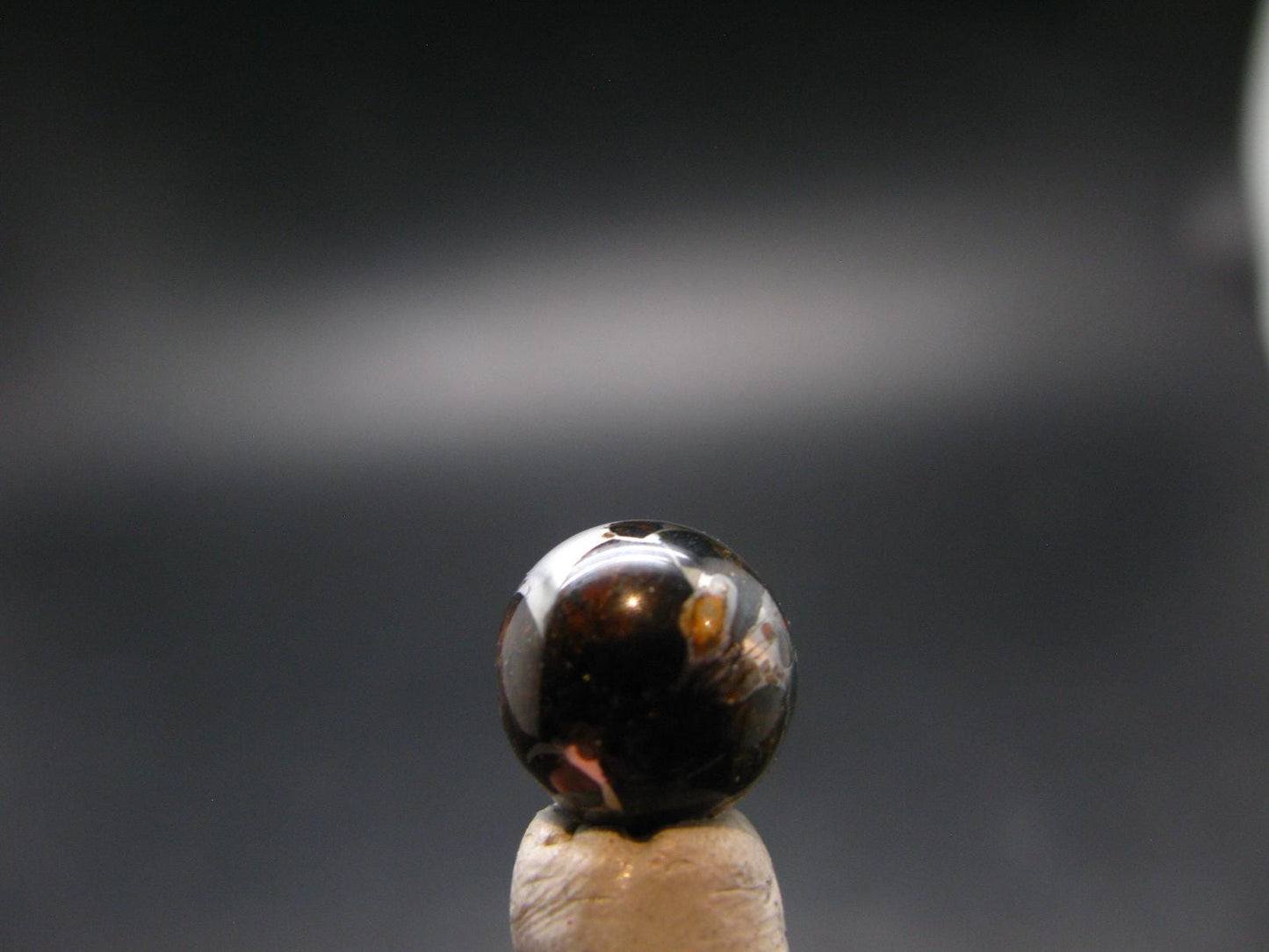 Pallasite Olivine Brahin Meteorite 10 mm Round Bead from Belarus - 3.0 Grams