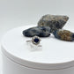 Blue Sapphire Halo Ring: Sterling Silver September Birthstone - Size 7