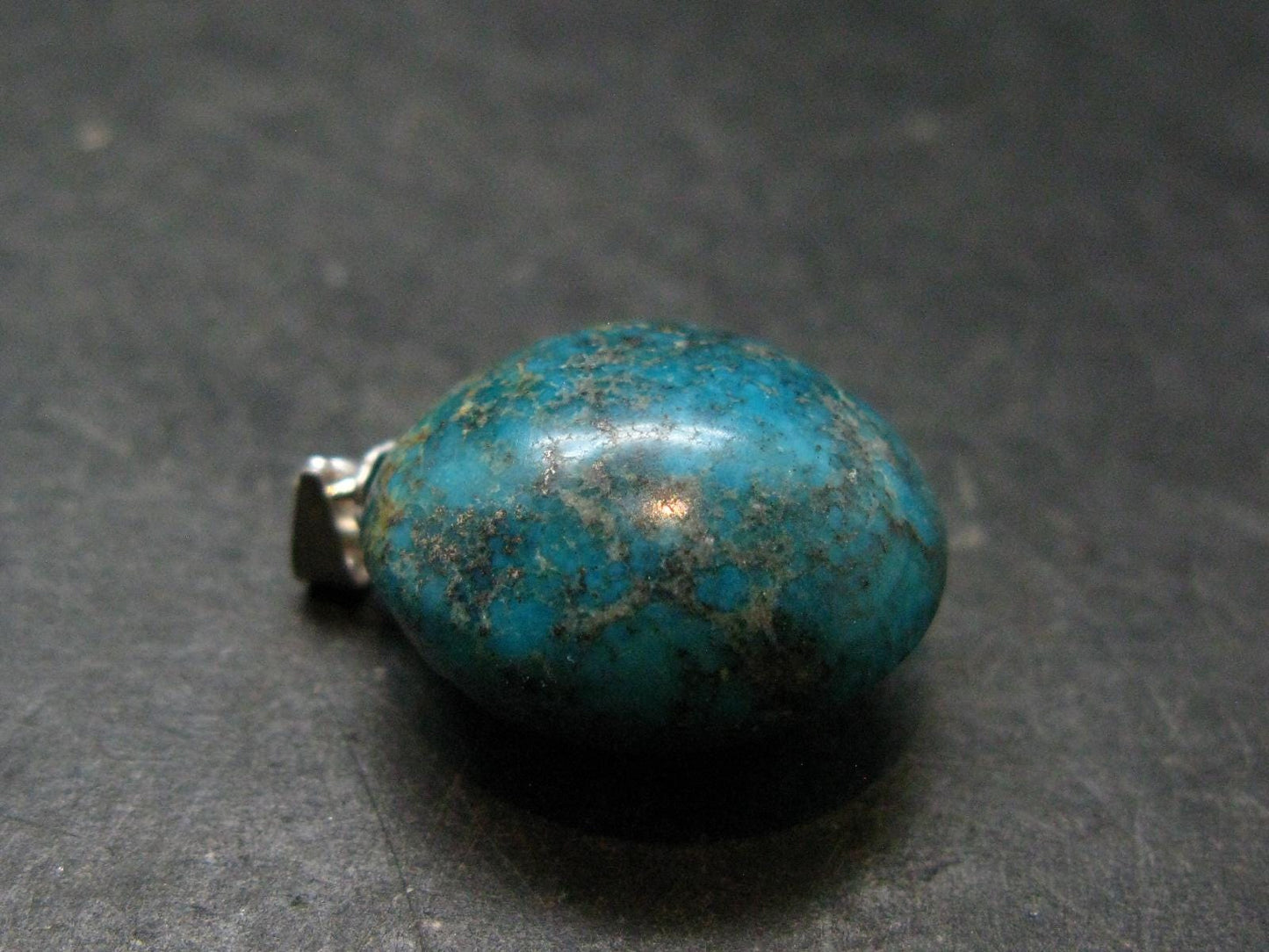 Genuine Turquoise Silver Pendant From Sleeping Beauty Arizona - 1.1" - 6.0 Grams