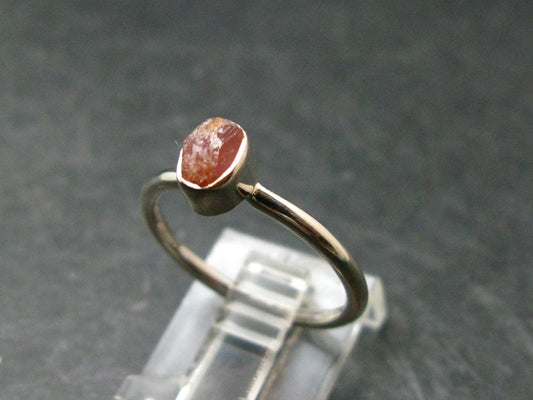 Pezzottaite Crystal Silver Ring From Madagascar - Size 7 - 1.93 Grams