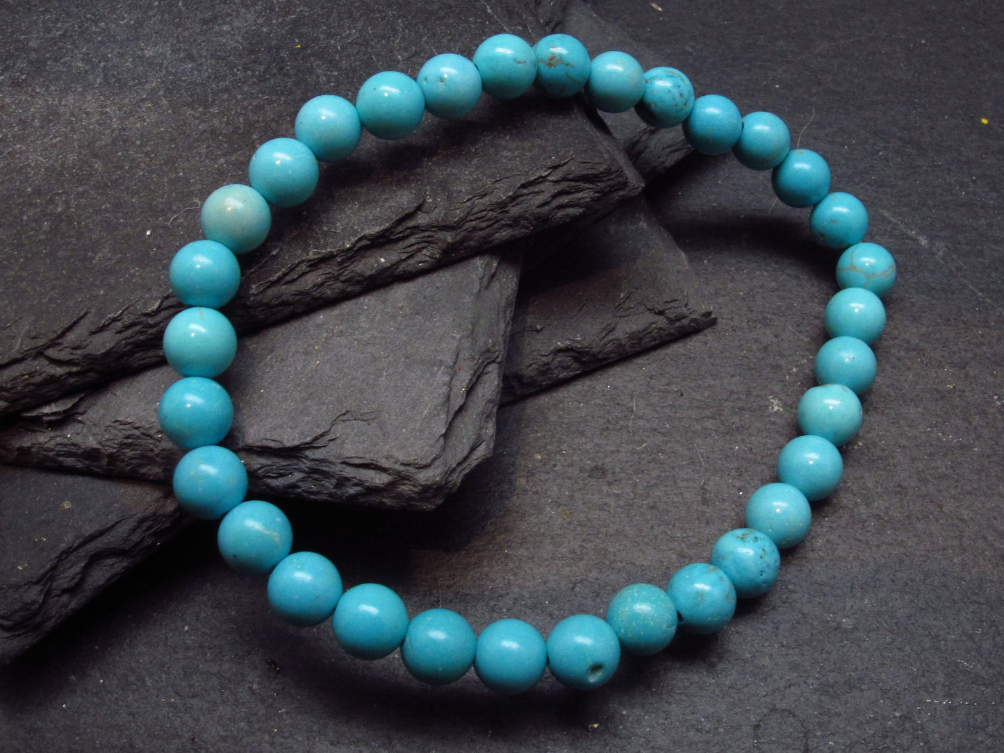 Howlite Genuine Bracelet ~ 7 Inches ~ 6mm Round Beads