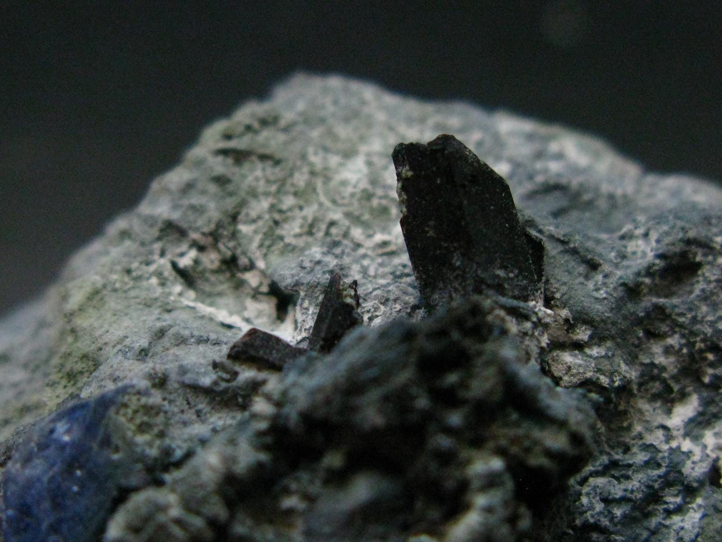 Benitoite and Neptunite on Natrolite Cluster From California - 3.5" - 50.05 Grams