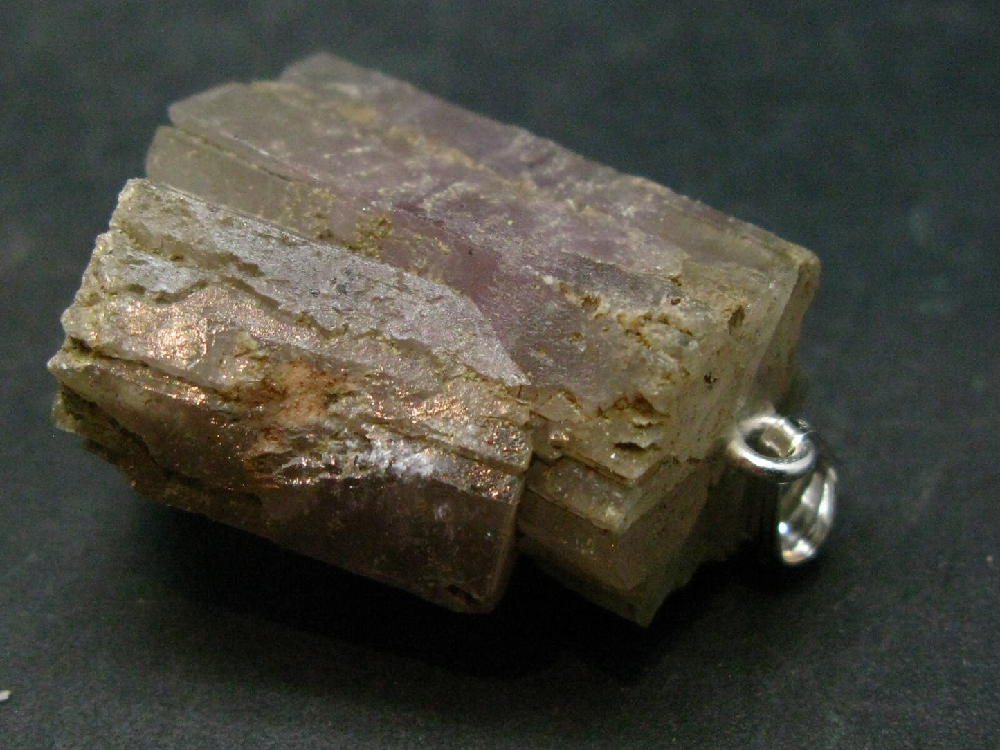 Terminated Aragonite Crystal Silver Pendant from Spain - 1.4" - 17.23 Grams
