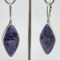 Charoite & Sterling Silver Marquise Earrings - 13.37 Grams