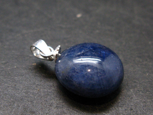 Gem Blue Sapphire Corundum Crystal Silver Pendant From Sri Lanka - 15.60 Carats