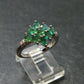Emerald Faceted Silver Ring from Colombia - 2.83 Grams Total - Size 7