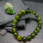 Peridot Genuine Bracelet ~ 7 Inches ~ 9mm Round Beads