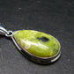 Unique Lizardite Serpentine Silver Plated Pendant from Norway - 1.5" - 4.98 Grams
