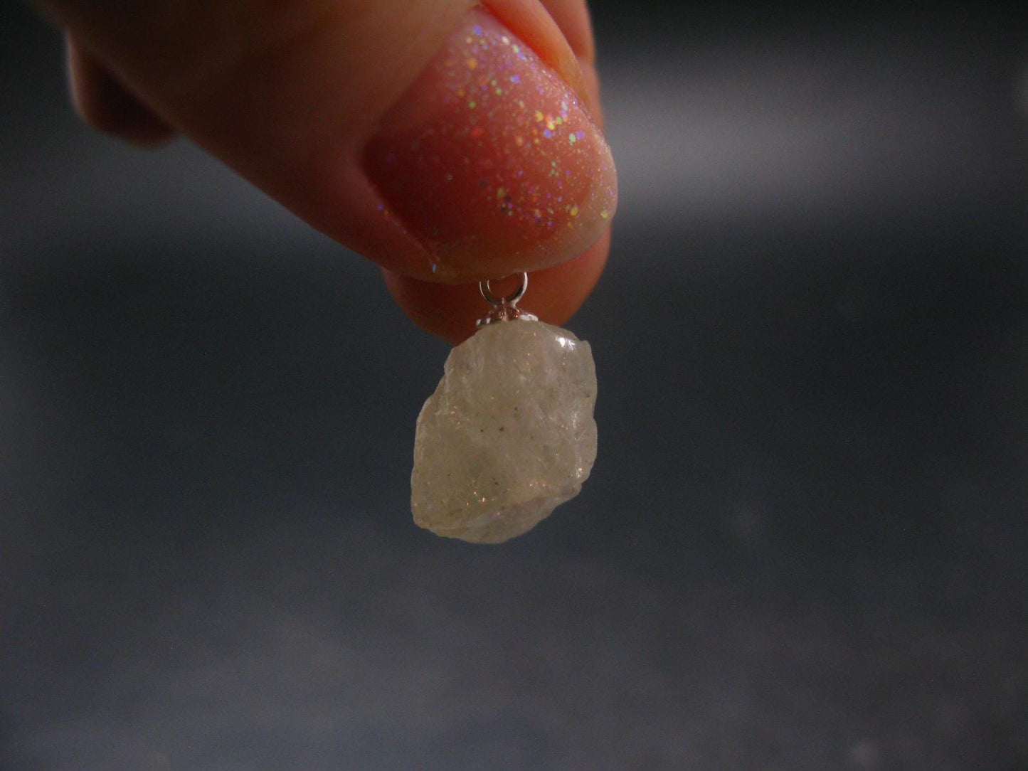 Amblygonite Silver Pendant from Brazil - 0.8" - 2.40