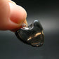 Tibetan Black Tektite Silver Pendant From Tibet - 0.8" - 3.37 Grams