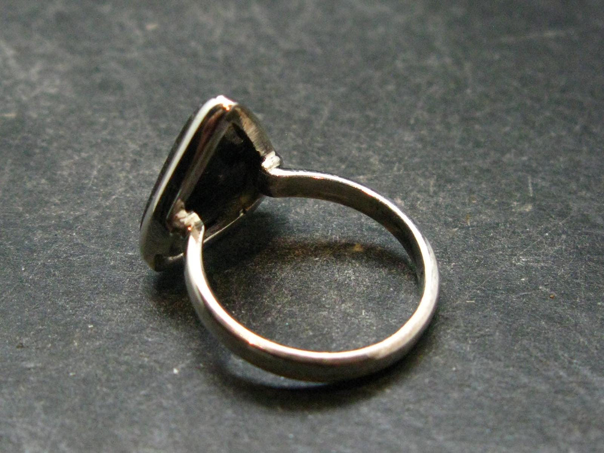 Real!! Very Rare Nuumite Nuummite Sterling Silver Ring from Greenland - 3.59 Grams - Size 6.25