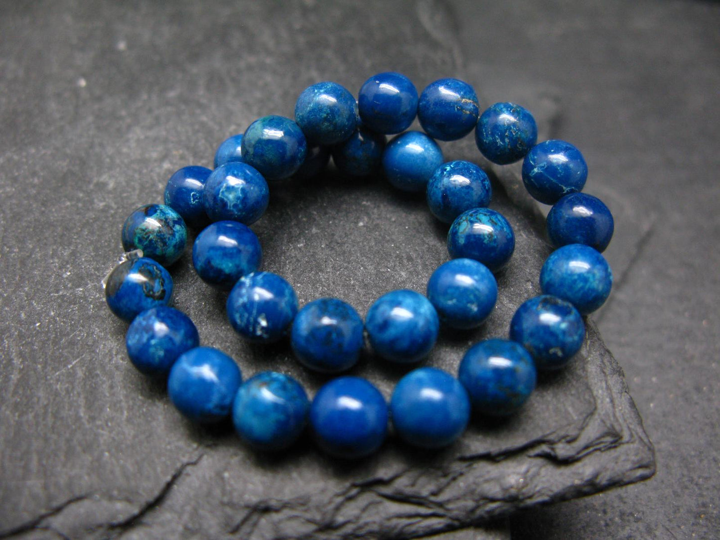 Shattuckite Genuine Bracelet ~ 7 Inches ~ 6mm Round Beads
