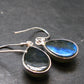Blue Labradorite Silver Earrings From Madagascar - 3.74 Grams