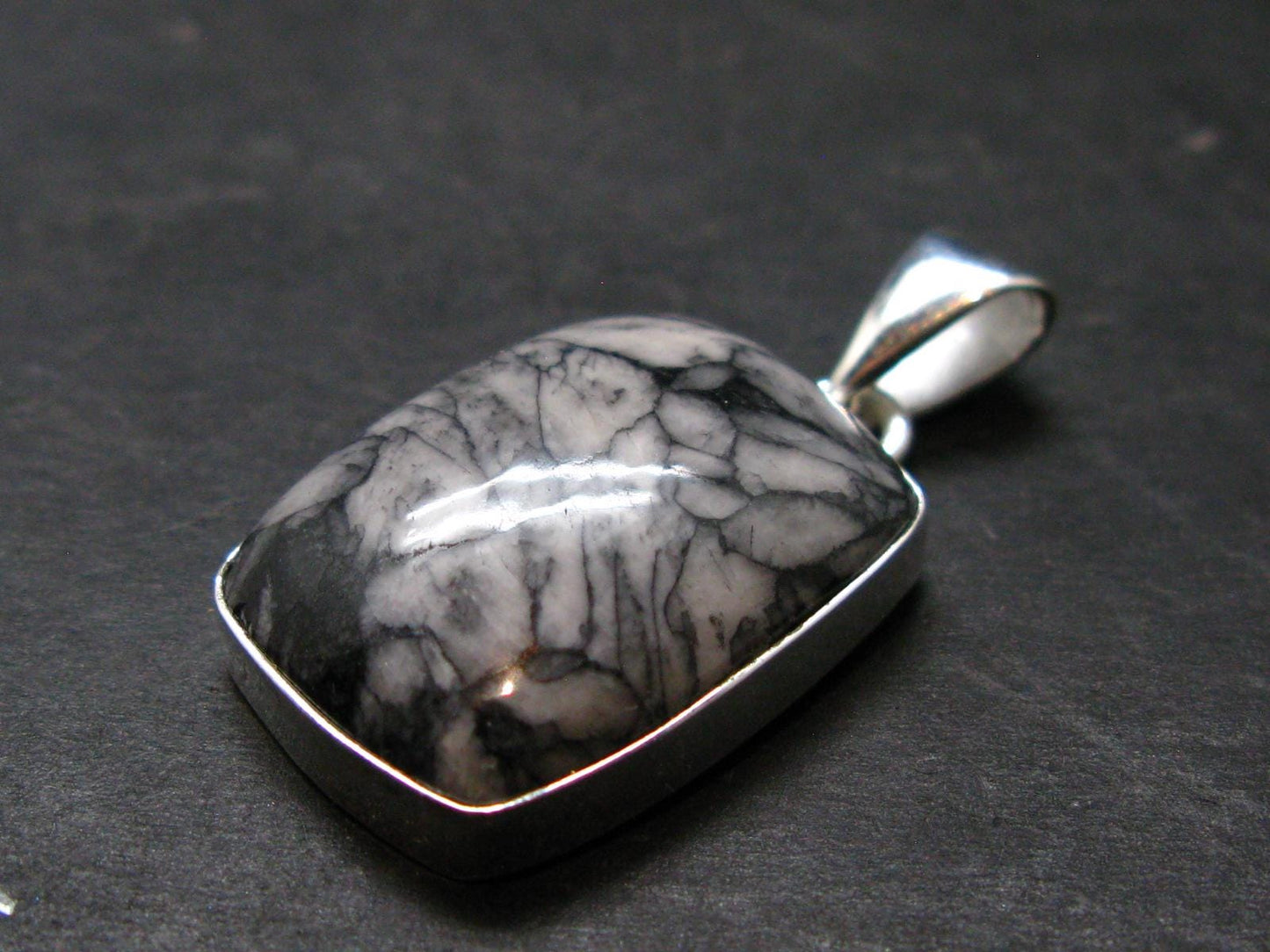 Pinolite Silver Plated Pendant from Austria - 1.4" - 6.45 Grams