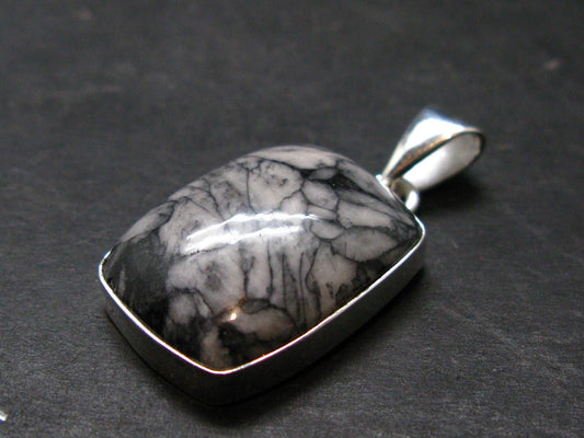 Pinolite Silver Plated Pendant from Austria - 1.4" - 6.45 Grams