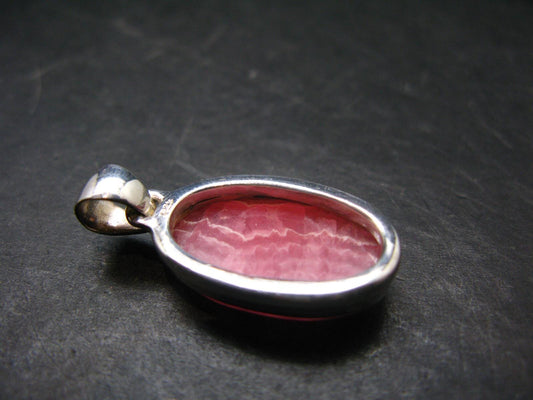 Rhodochrosite Sterling Silver Pendant From Argentina - 1.2" - 6.0 Grams