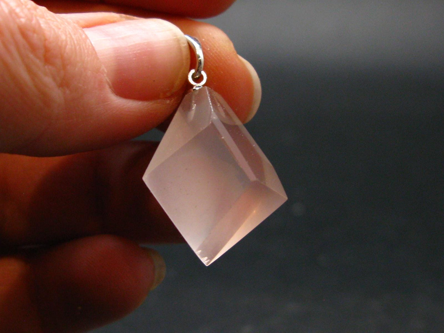 Symbol of Love and Beauty!! Natural Rose Quartz Pendant In 925 Silver From Brazil - 1.1" - 4.0 Grams
