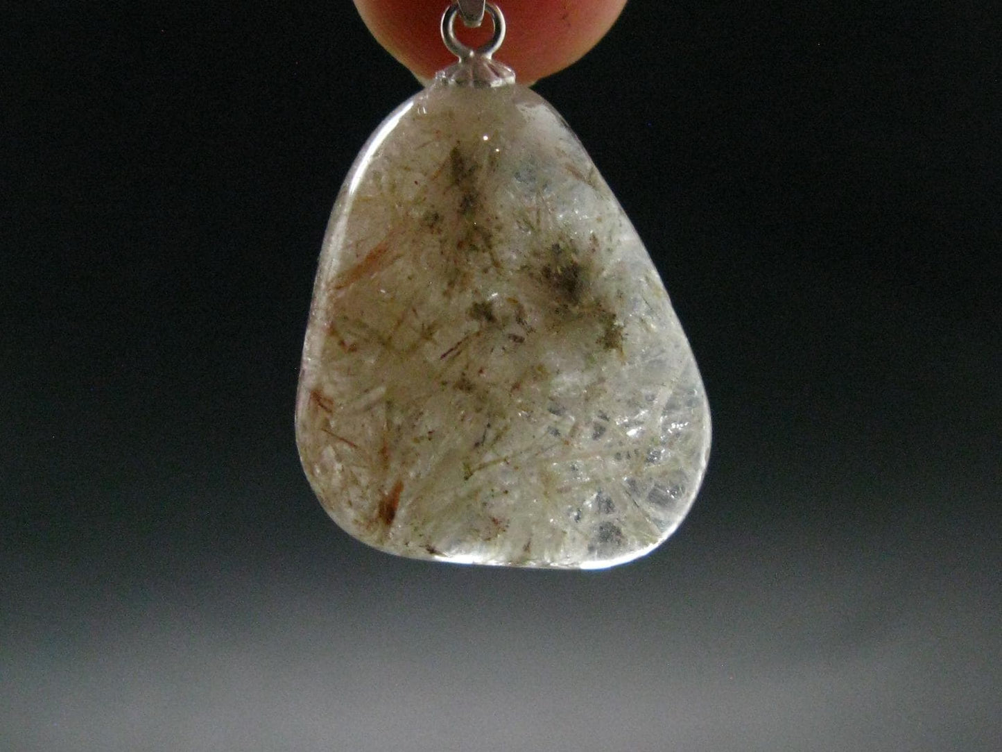 Rare Witches Finger Quartz Crystal Silver Pendant From Zambia - 1.2" - 5.61 Grams
