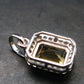 Yellow Citrine Gem Facetted Sterling Silver Pendant From Brazil With CZ - 0.6" - 1.21 Grams