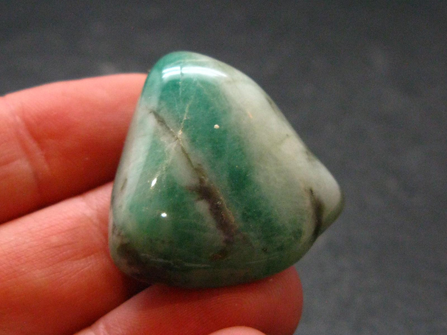 Natural Emerald Tumbled Stone from Brazil - 1.1" - 10.81 Grams