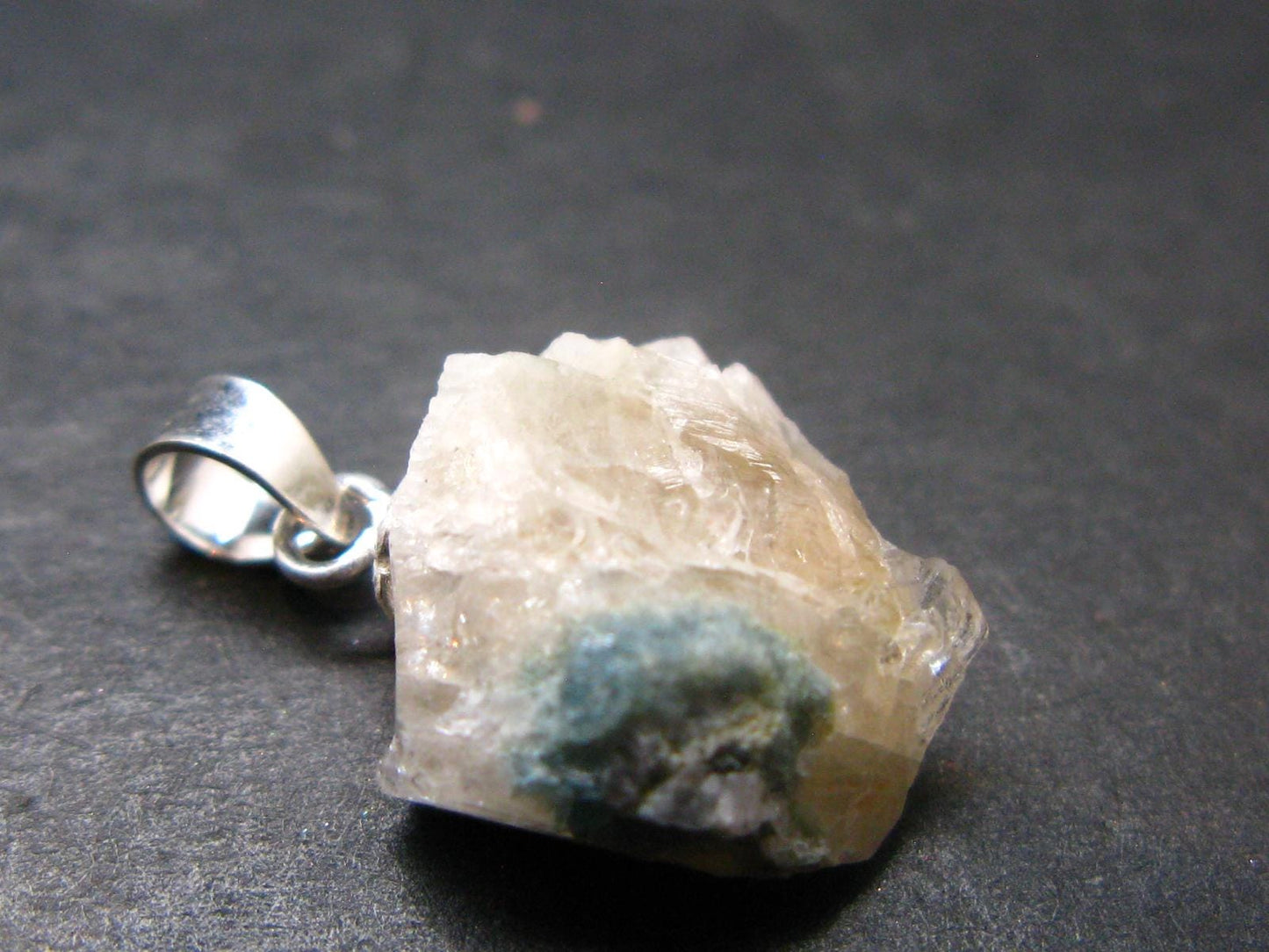 Phenakite Phenacite, Fluorite & Beryl Silver Pendant from Russia - 0.7 Inches - 1.51 Grams