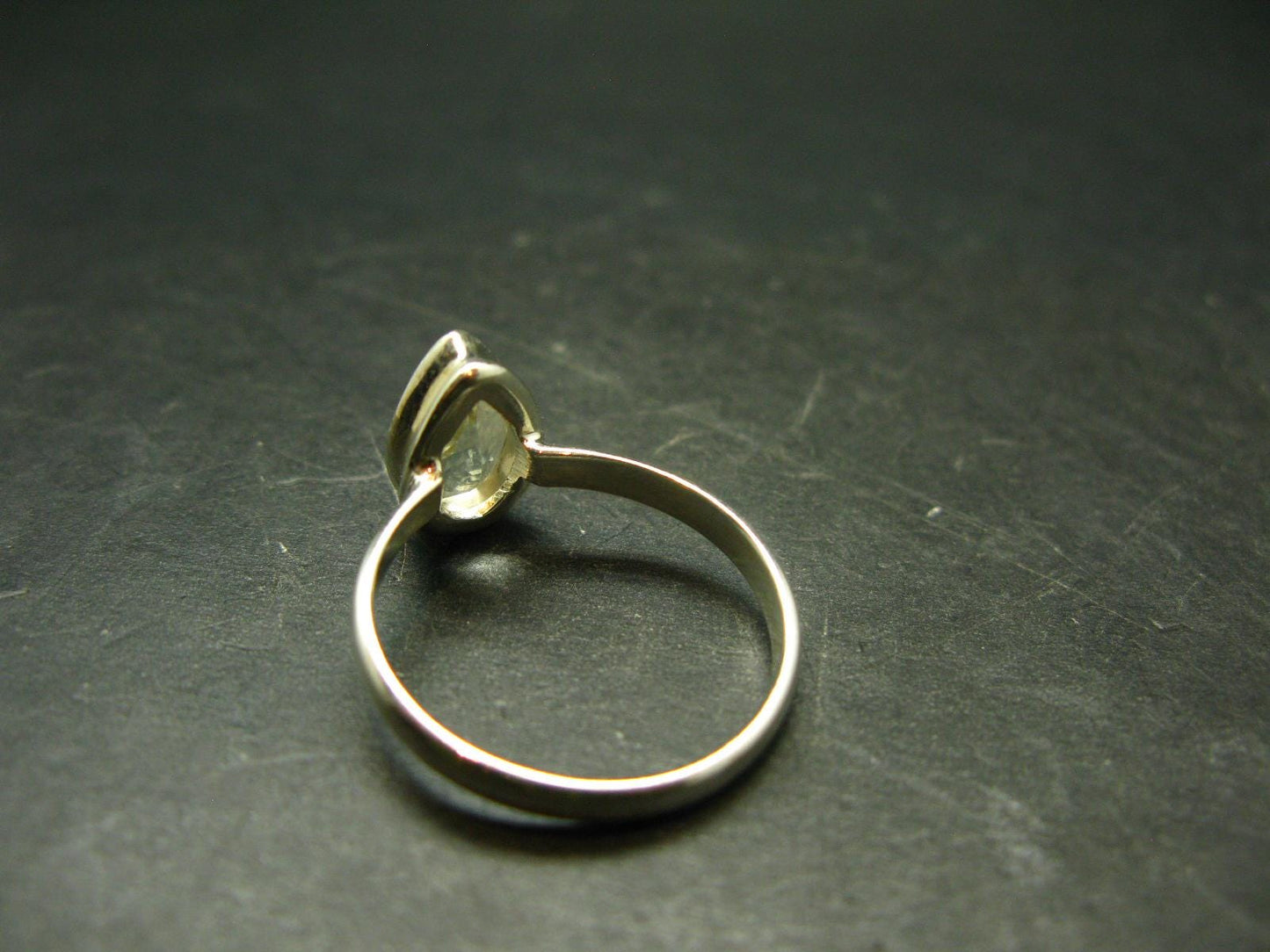 Libyan Desert Glass Tektite Sterling Silver Ring from Libya - Size 11 - 3.36 Grams