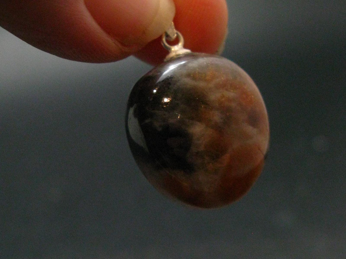Iolite Cordierite & Sunstone Silver Pendant From India - 1.0" - 7.22 Grams