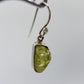 Chrysoberyl Raw Stone Earrings Green Yellow Gemstone Silver Dangle Earrings Minimalist Jewelry Gift