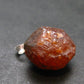 Gem Spessartine Spessartite Orange Garnet Pendant in SS From Tanzania - 0.9" - 6.35 Grams