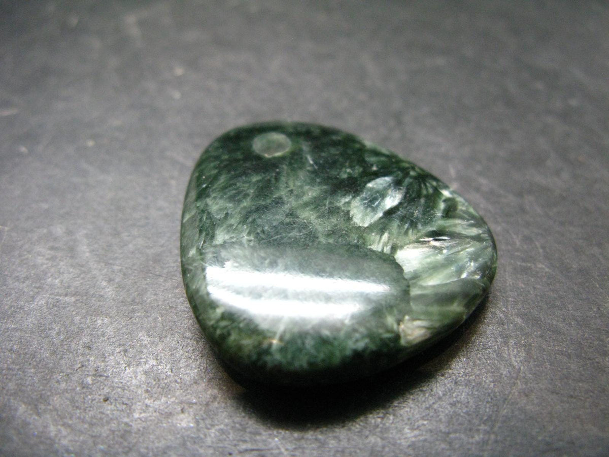 Polished Seraphinite Clinochlore Metal Free Pendant From Russia - 1.5"