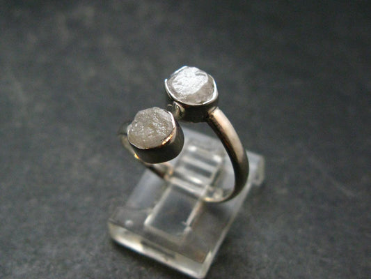 Very Rare White Cryolite 925 Silver Ring from Greenland - Size 7 - 2.38 Grams