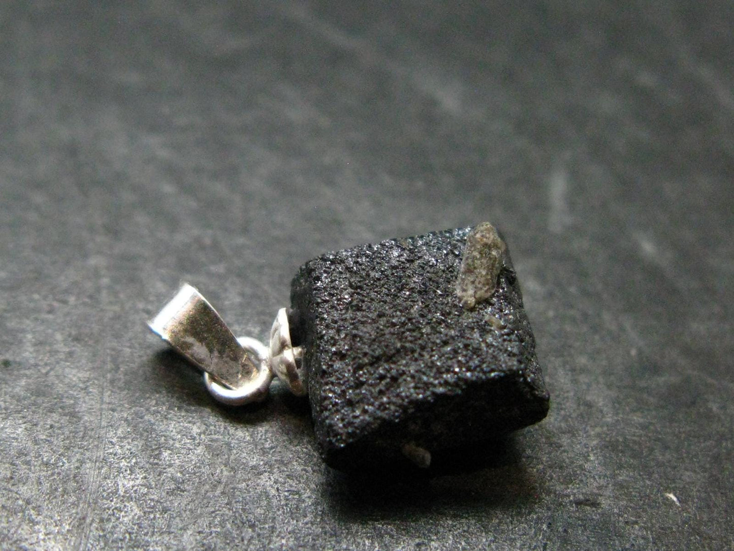 Extremely Rare! Amazing Natural Terminated Brookite Crystal Silver Pendant From Arkansas - 0.7" - 1.43 Grams