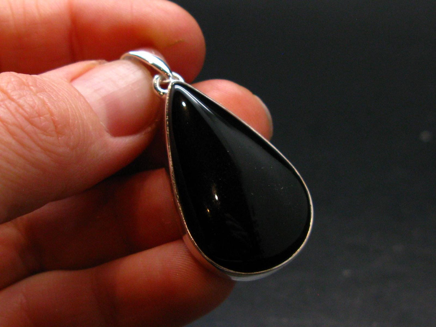 Black Onyx Silver Plated Pendant From Brazil - 7.39 Grams