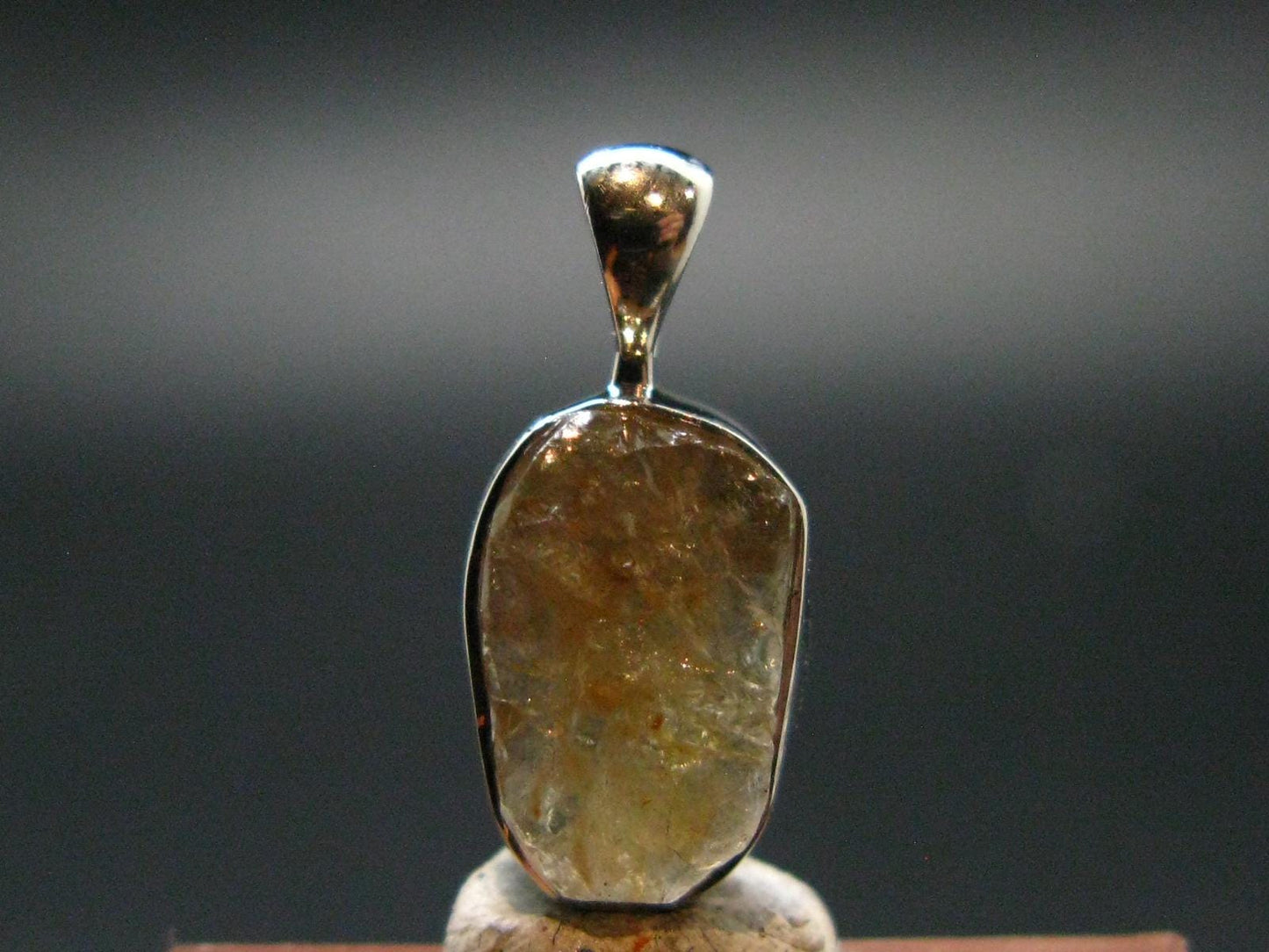 Rare Herderite Crystal Silver Pendant from Brazil - 0.7" - 1.34 Grams