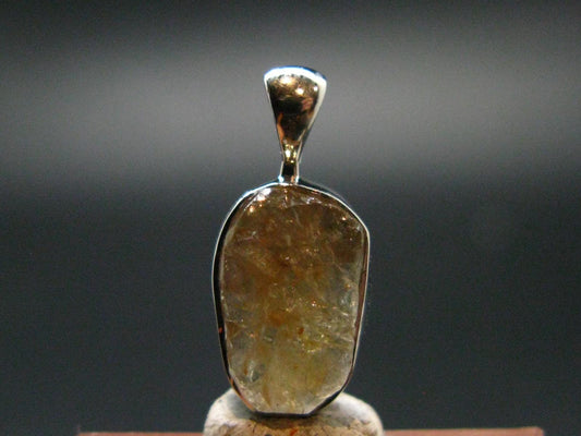 Rare Herderite Crystal Silver Pendant from Brazil - 0.7" - 1.34 Grams