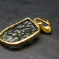 Moldavite Tektite Gold Plated Silver Pendant from Czech Republic - 1.1" - 2.0 Grams