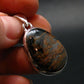 Natural Pietersite Polished Silver Plated Pendant from Namibia - 1.4" - 5.32 Grams