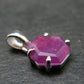 Ruby Crystal Silver Pendant from Africa - 0.6" - 1.25 Grams