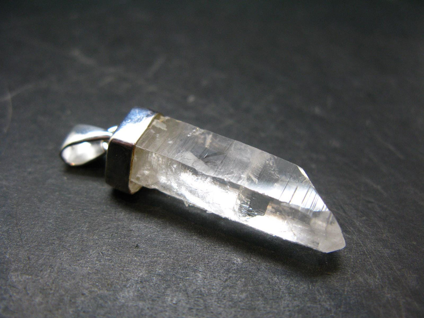 Lemurian Quartz Crystal Pendant From Brazil - 1.7" - 6.3 Grams
