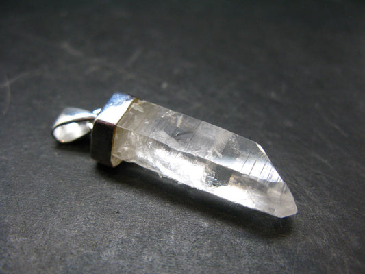 Lemurian Quartz Crystal Pendant From Brazil - 1.7" - 6.3 Grams