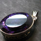 Large Genuine Rich Purple Faceted Amethyst Sterling Silver Pendant From Brazil - 1.7" - 11.83 Grams
