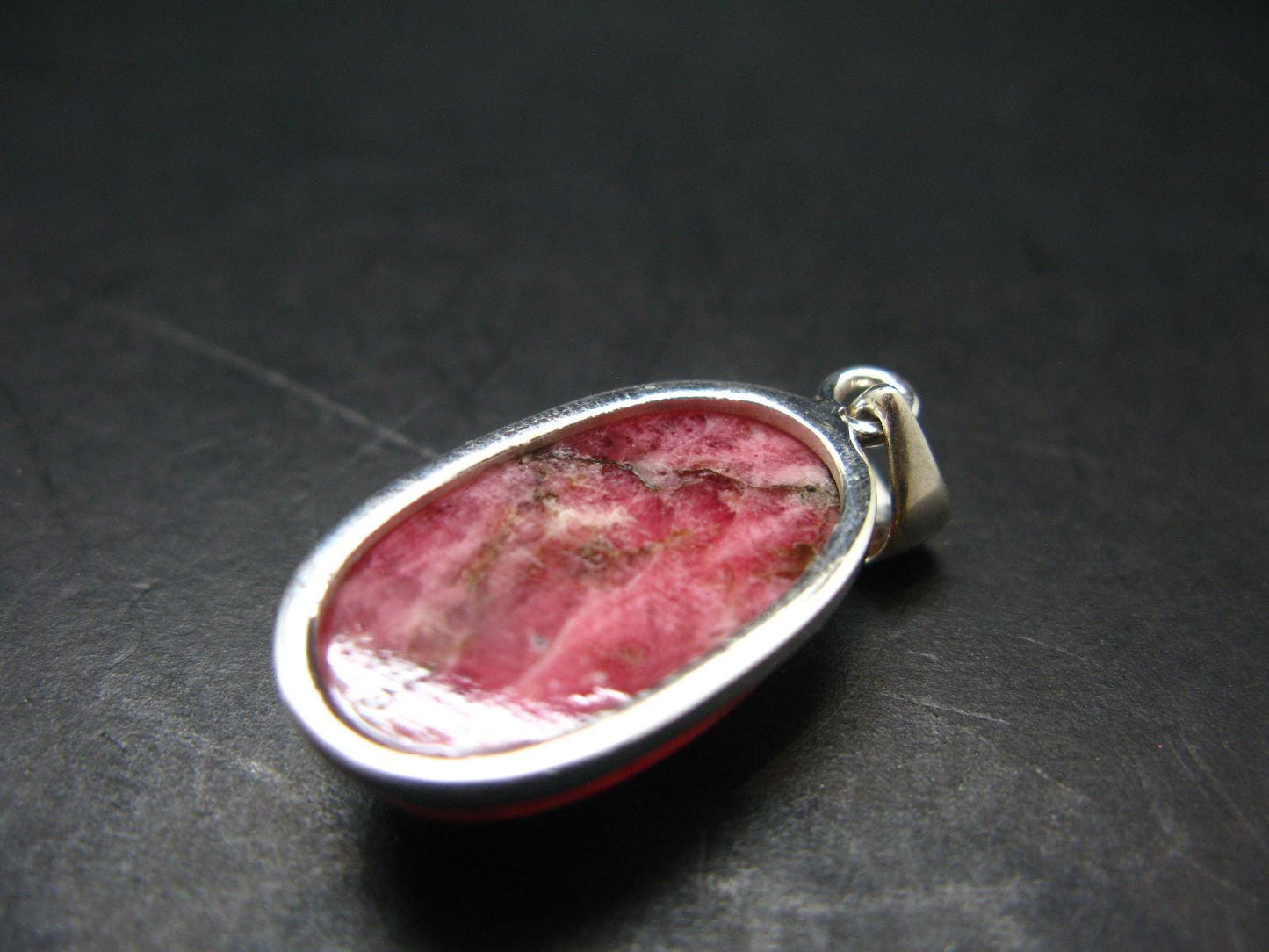 Rare Pink Tugtupite Sterling Silver Pendant From Greenland - 1.4" - 5.31 Grams