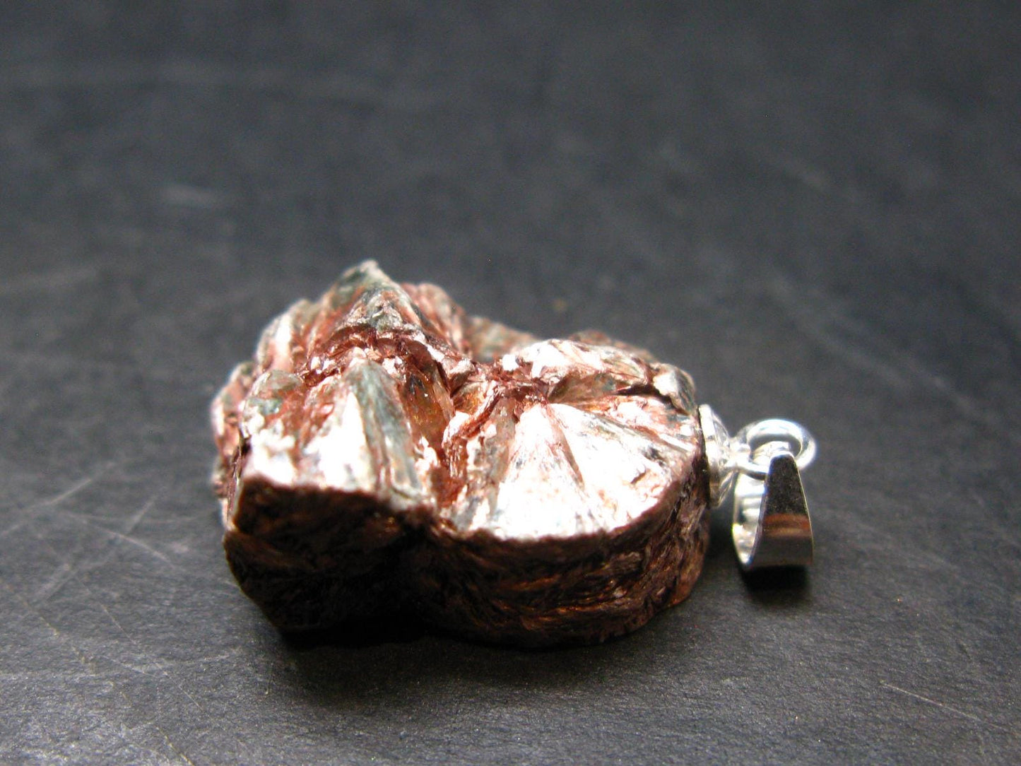 Nice Polished Seraphinite Clinochlore Stalactite Silver Pendant From Russia - 1.0" - 3.36 Grams